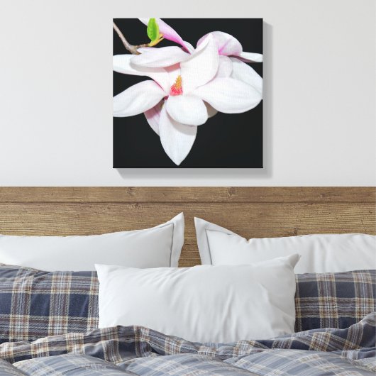 White Magnolia Canvas Afdruk (Insitu (Slaapkamer))