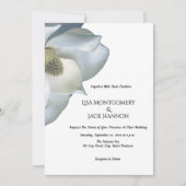 White Magnolia Elegant Black White Wedding  Kaart (Voorkant)