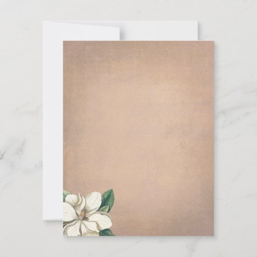 White Magnolia Flat Wenskaart (Achterkant)