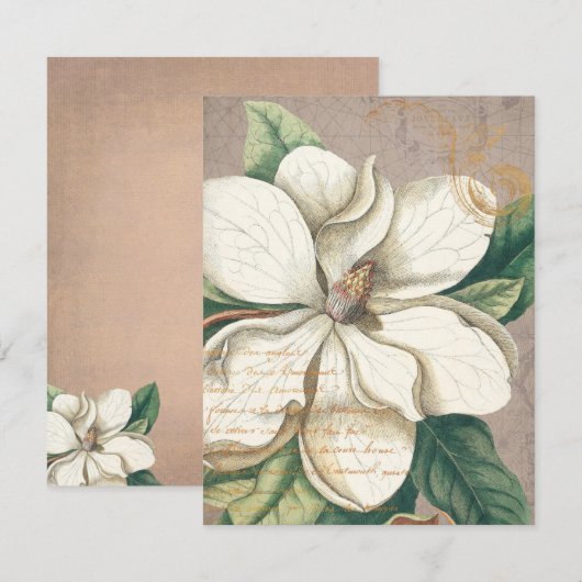 White Magnolia Flat Wenskaart (Voorkant / Achterkant)