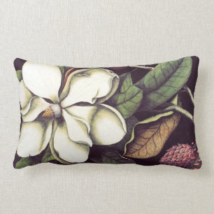 White Magnolia Floral Decorative Lumbar Pillow Kussen
