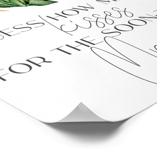 White Magnolia Floral Guess Hoeveel Kussen Spel Poster (Hoek)