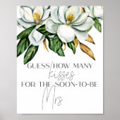 White Magnolia Floral Guess Hoeveel Kussen Spel Poster (Voorkant)