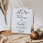 white magnolia floral vrijgezellenfeest welkomstte poster<br><div class="desc">mooie witte magnolia waterverf bloemen. De tekst en de kleuren op dit poster van het teken kunnen worden uitgegeven.</div>