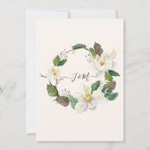 White Magnolia Floral Waterverf Foliage Grey Kaart (Achterkant)