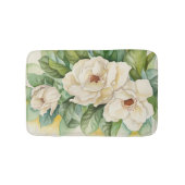  White Magnolia Floral Waterverf schilderen Badmat (Voorkant)