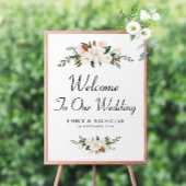 white magnolia floral welkomstbord poster