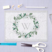 White Magnolia Floral Wreatmonogram Tissuepapier (Craft)