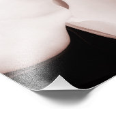 White Magnolia Flower Black Background Abstract Foto Afdruk (Hoek)