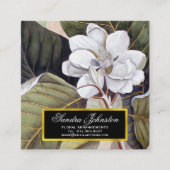 White Magnolia Flower  Botanical Vierkante Visitekaartje (Voorkant)