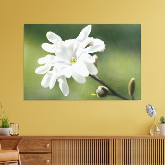 White Magnolia Flower Canvas Afdruk (Insitu (Woonkamer))