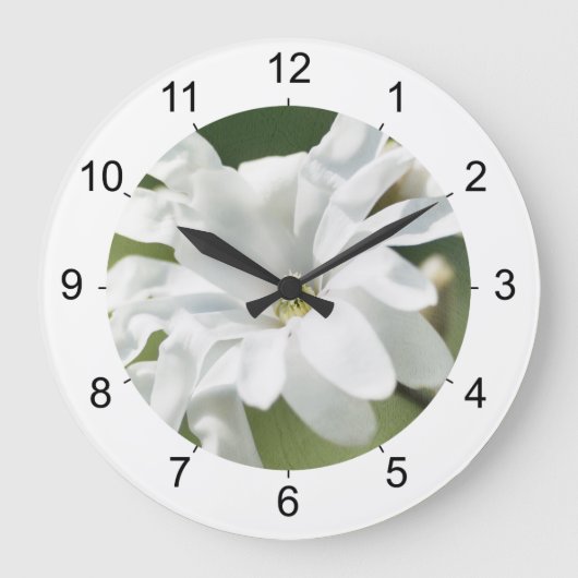 White Magnolia Flower Grote Klok (Voorkant)