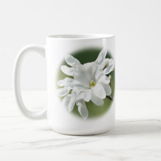 White Magnolia Flower Koffiemok (Links)