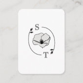 White Magnolia Flower Monogram RSVP Informatiekaartje (Achterkant)