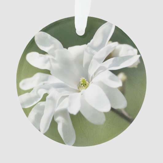 White Magnolia Flower Ornament (voorkant)