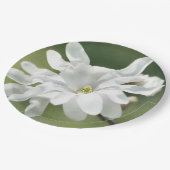 White Magnolia Flower Papieren Bordje (Gekanteld)