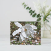 White Magnolia Flower Personalized Briefkaart (Staand voorkant)