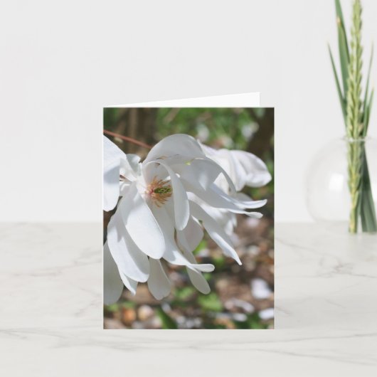 White Magnolia Flower Personalized Note Kaart (Voorkant)