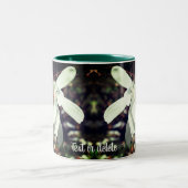 White Magnolia Flower Personalized Tweekleurige Koffiemok (Center)