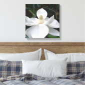 White Magnolia Flower Photographic Botanical Canvas Afdruk (Insitu (Slaapkamer))