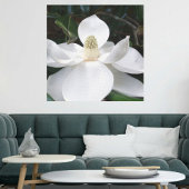 White Magnolia Flower Photographic Botanical Canvas Afdruk