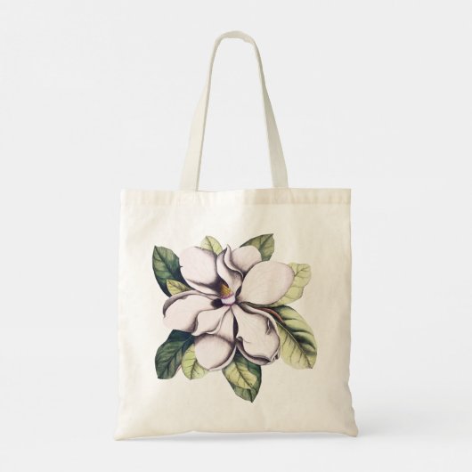 White Magnolia Flower Tote Bag (Achterkant)