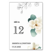 White Magnolia Flower Wedding Table Number Kaart (Voorkant)