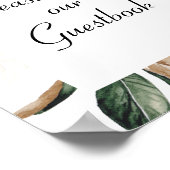 white magnolia flpwers bruiloft guestbook poster (Hoek)