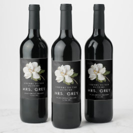 White Magnolia Future Mrs Wine Labels Wijn Etiket