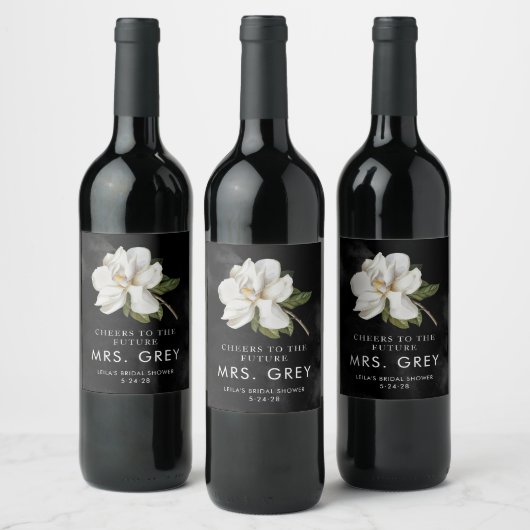White Magnolia Future Mrs Wine Labels Wijn Etiket (Flessen)