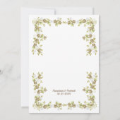 White Magnolia Golden leaves Wedding Invitation Kaart (Achterkant)