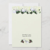 White Magnolia Greenery Floral Wedding Invitation Kaart (Achterkant)
