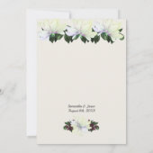 White Magnolia Greenery Floral Wedding Invitation Kaart (Achterkant)