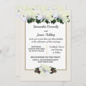 White Magnolia Greenery Floral Wedding Invitation Kaart (Voorkant / Achterkant)