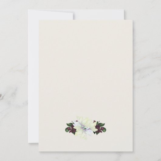 White Magnolia Greenery Wedding Rehearsal Dinner Kaart (Achterkant)