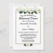 White Magnolia Greenery Wedding Rehearsal Dinner Kaart (Voorkant)