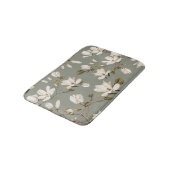 White Magnolia Grove Laurel Green Elegant Floral Badmat (Gekanteld)