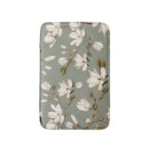 White Magnolia Grove Laurel Green Elegant Floral Badmat (Voorkant Verticaal)