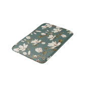 White Magnolia Grove on Viridian Elegant Floral  Badmat (Gekanteld)