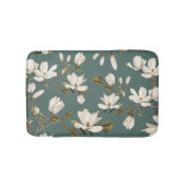White Magnolia Grove on Viridian Elegant Floral  Badmat (Voorkant)