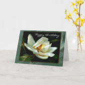White Magnolia met Green Border Kaart (Gele Bloem)