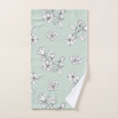 White Magnolia Mint Green Bad Handdoek (Handdoek)
