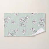 White Magnolia Mint Green Bad Handdoek (Handdoek)