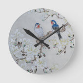 White Magnolia Ronde Klok (Voorkant)