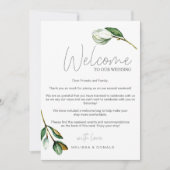 White Magnolia Rustic Welkom Brief & Route Notitiekaartje (Voorkant)