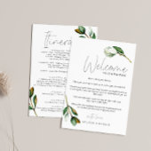 White Magnolia Rustic Welkom Brief & Route Notitiekaartje