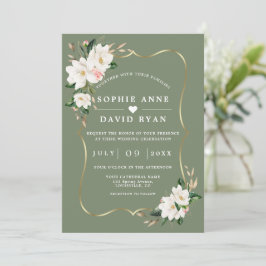 White Magnolia Sage Green All In One Wedding   Kaart