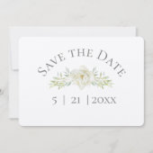 White Magnolia Save the Date w Photo (Voorkant)