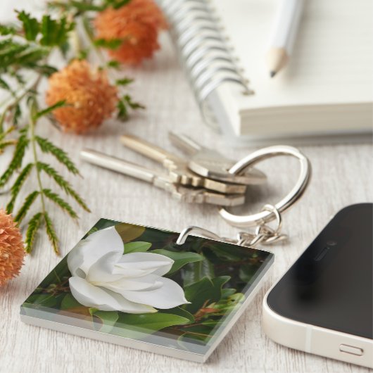 White Magnolia Sleutelhanger (Voorkant Rechts)