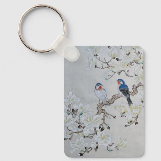 White Magnolia Sleutelhanger (Voorkant)